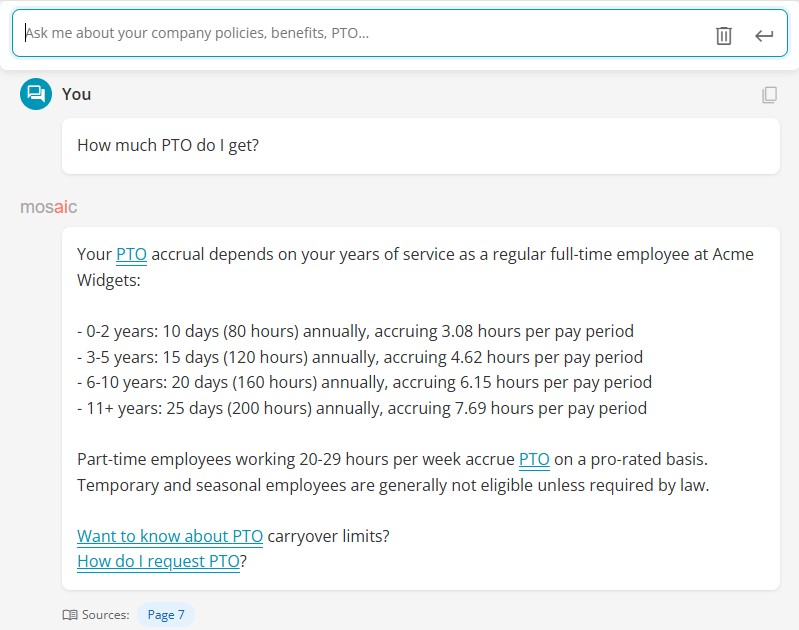 AI-powered HR Q&A assistant
